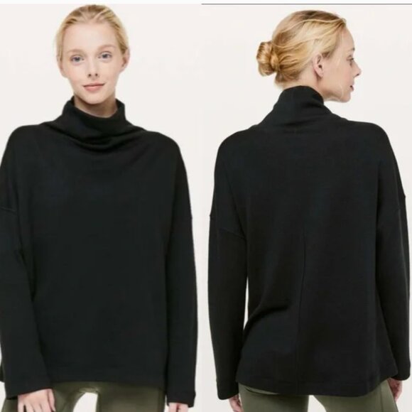 Lululemon‎ PRINCIPAL DANCER FUNNEL NECK SWEATER Women Black NO SIZE TAG - Picture 1 of 10